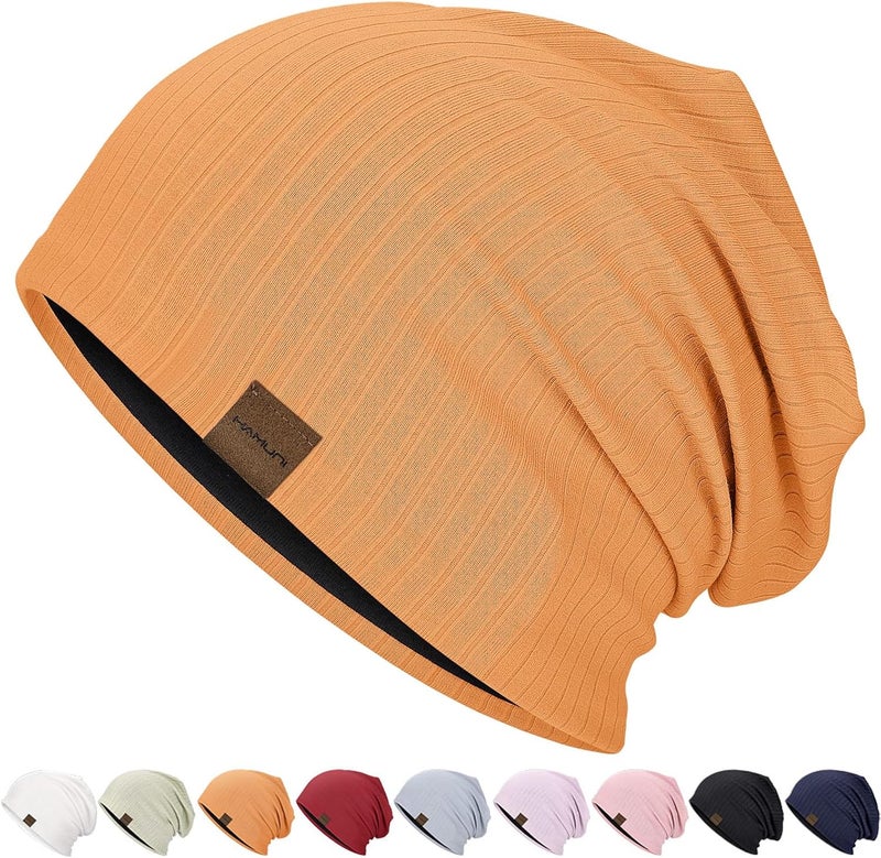HAMUNI Slouchy Beanie for Men Women Soft Lightweight Running Beanie Hat Chemo Cap Skull Cap - Image 1